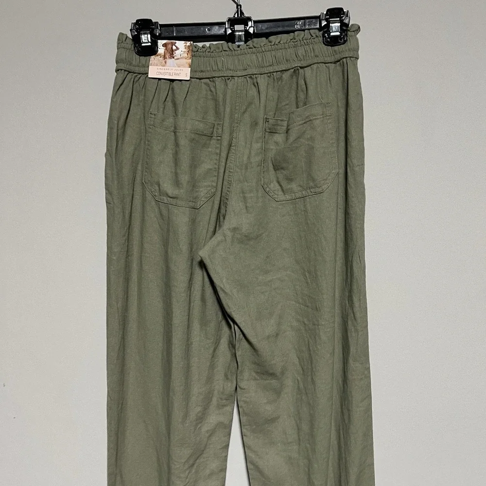 Sincerely Jules Women's Small Boho Convertible Pant Elastic Ruffle Waist NWT - Picture 6 of 7